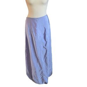 Y2K Vtg BEBE Purple Gray Iridescent Maxi Skirt Balloon Ruched Futuristic Medium